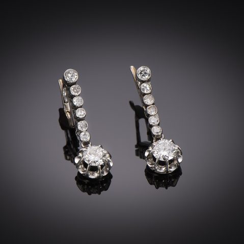 Art Deco diamond (1.20 carat) earrings