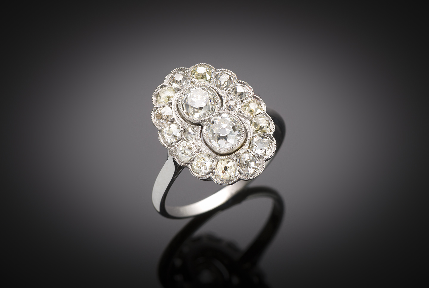 French Art deco J. Naton diamond ring (2.60 carats)-1