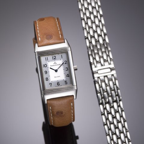 Jaeger-LeCoultre Reverso classic mechanical watch with Jaeger-LeCoultre 2023 revision, complementary steel bracelet and case