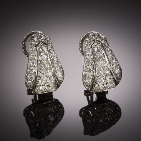 Art Deco diamond earrings (1.40 carat)