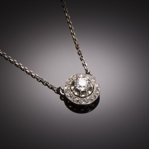 Art Deco round diamond pendant