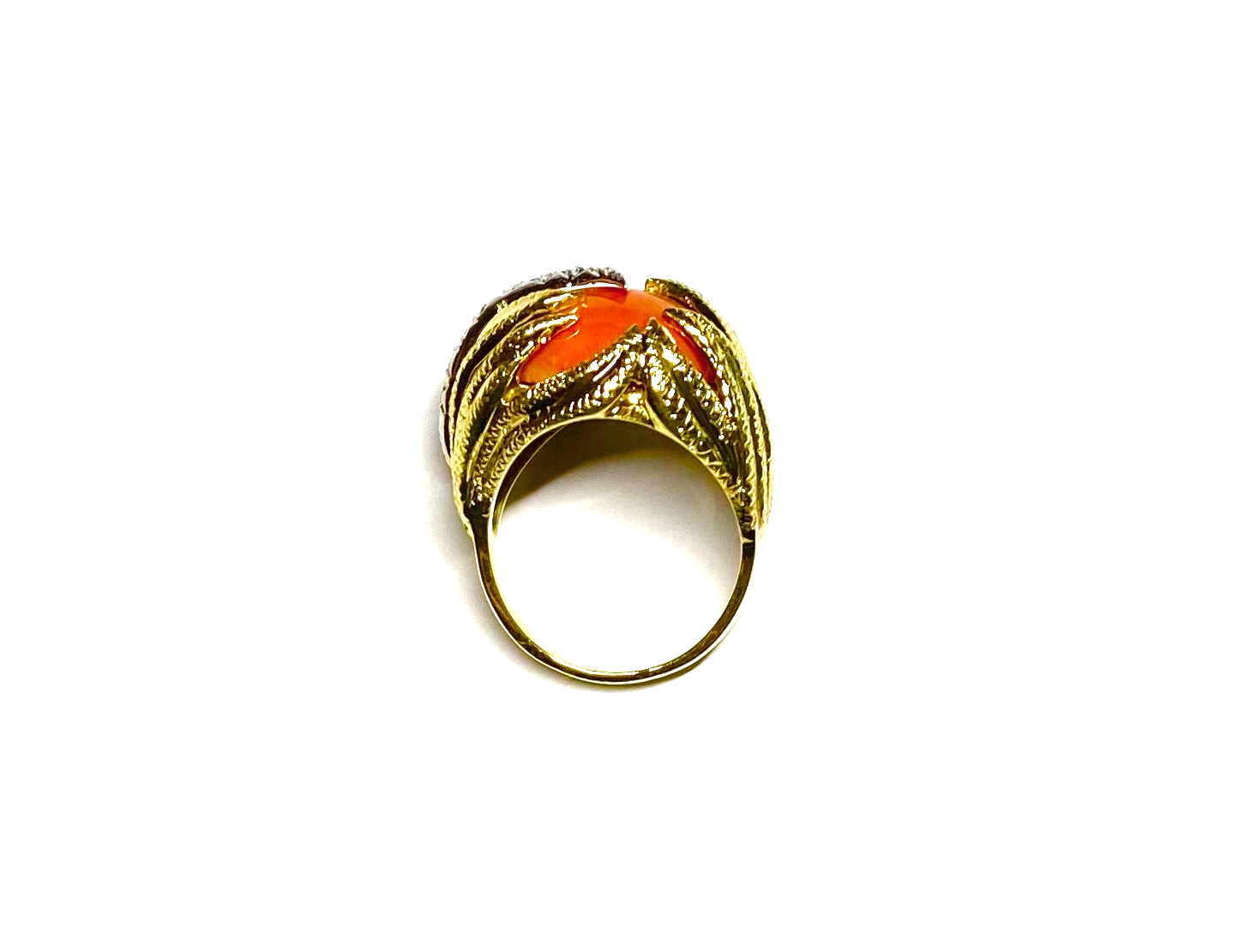 Vintage coral and diamond ring circa 1960 – 1970-2