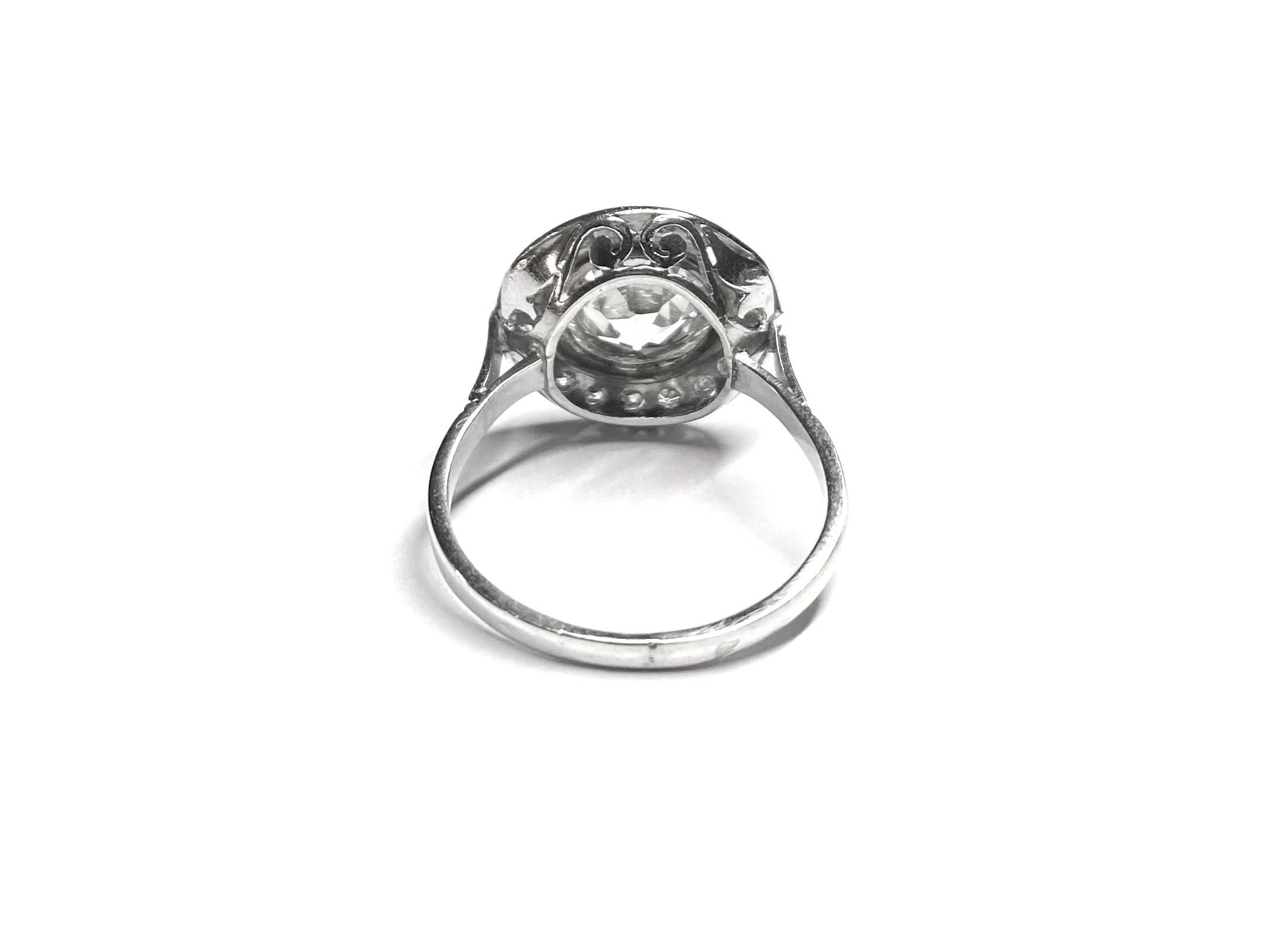 French Art deco diamond  (3.10 carats, center 2.79 carats) ring-2