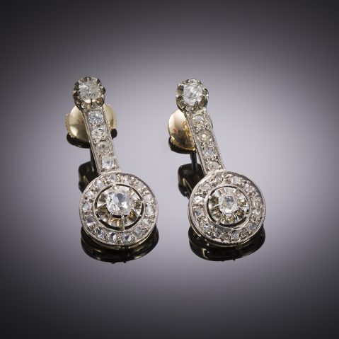 Diamond earrings early 20th century