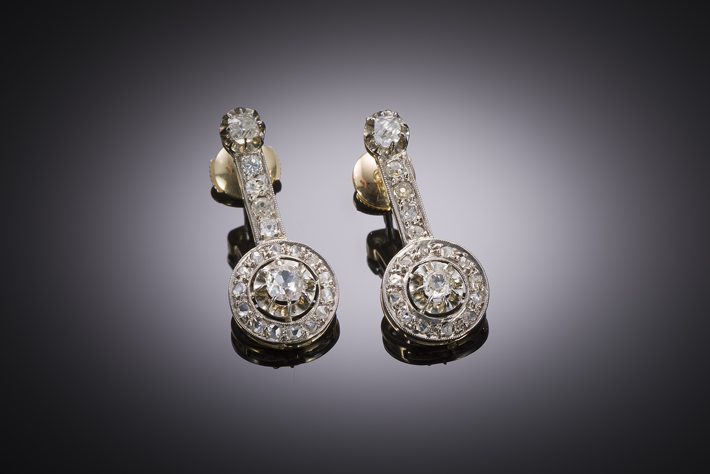 Diamond earrings early 20th century-1
