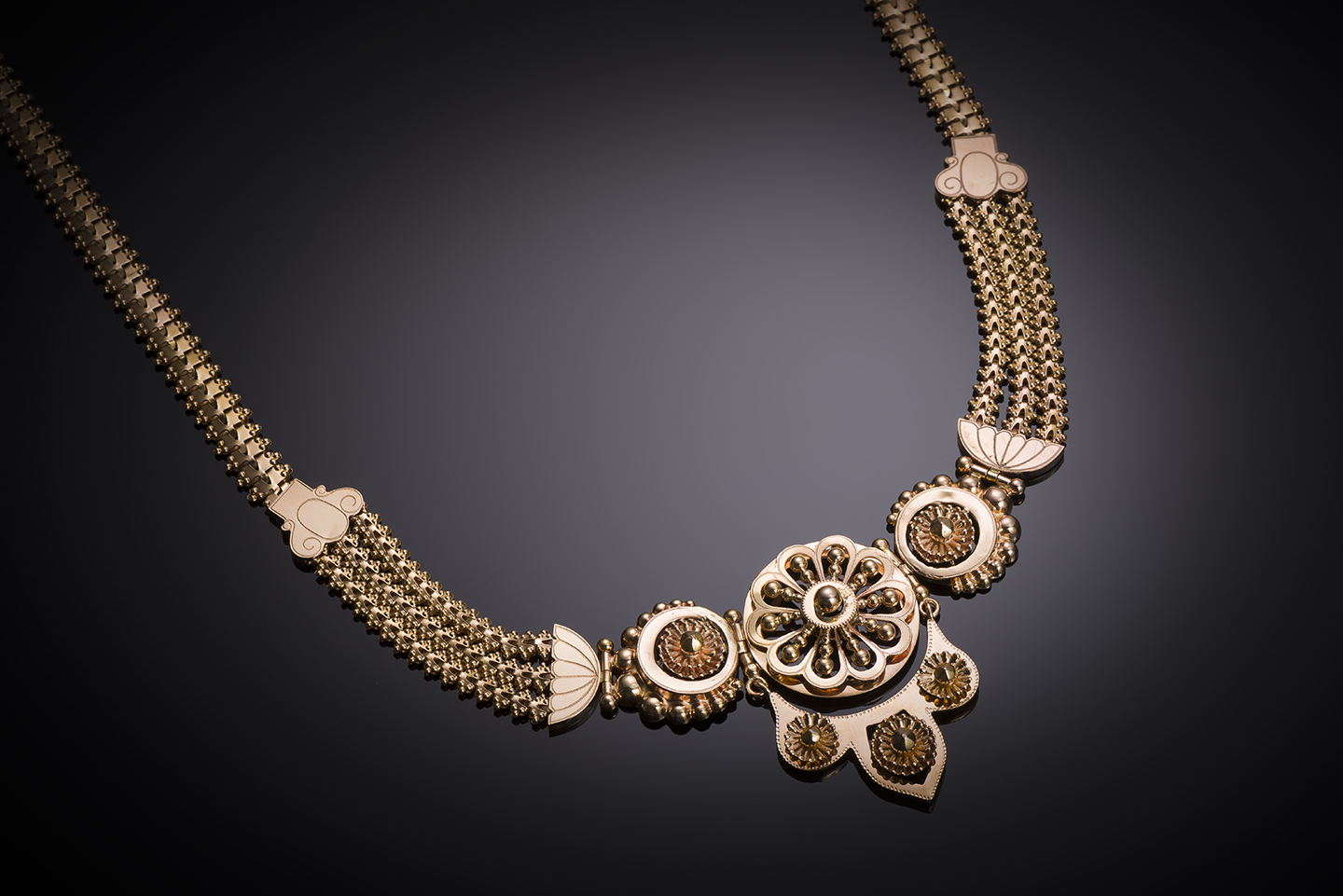 French gold necklace 19th century-1