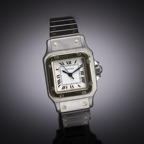 Cartier Santos automatic gold and steel watch (revision December 2023)