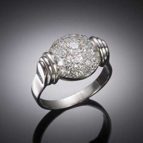 French Modernist ring circa 1935 diamonds Henri Bloch