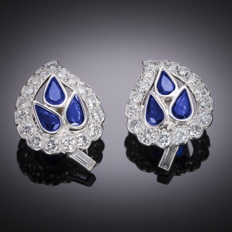 Vintage sapphire and diamond earrings