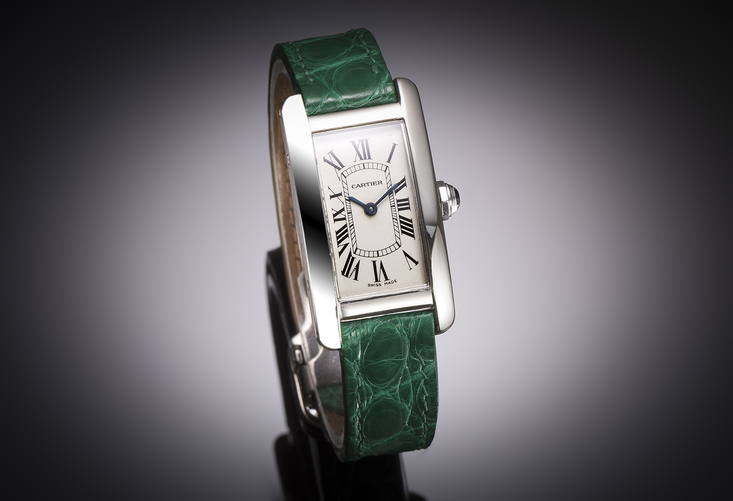 Cartier Tank American watch in white gold-1