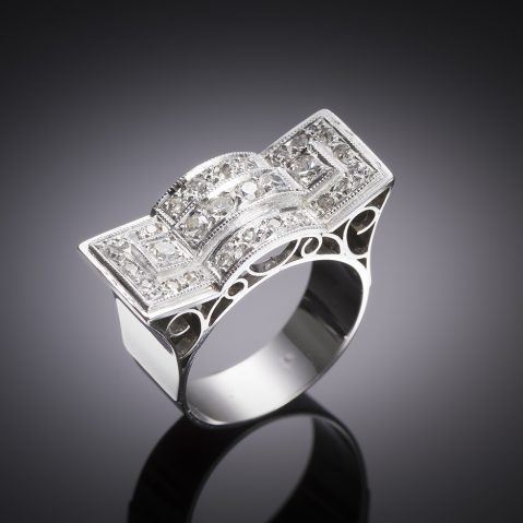 Modernist geometric diamond ring (1 carat)