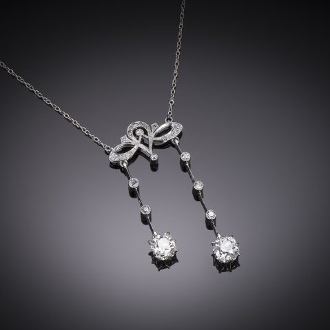 French Art Deco diamond necklace (2 carats)