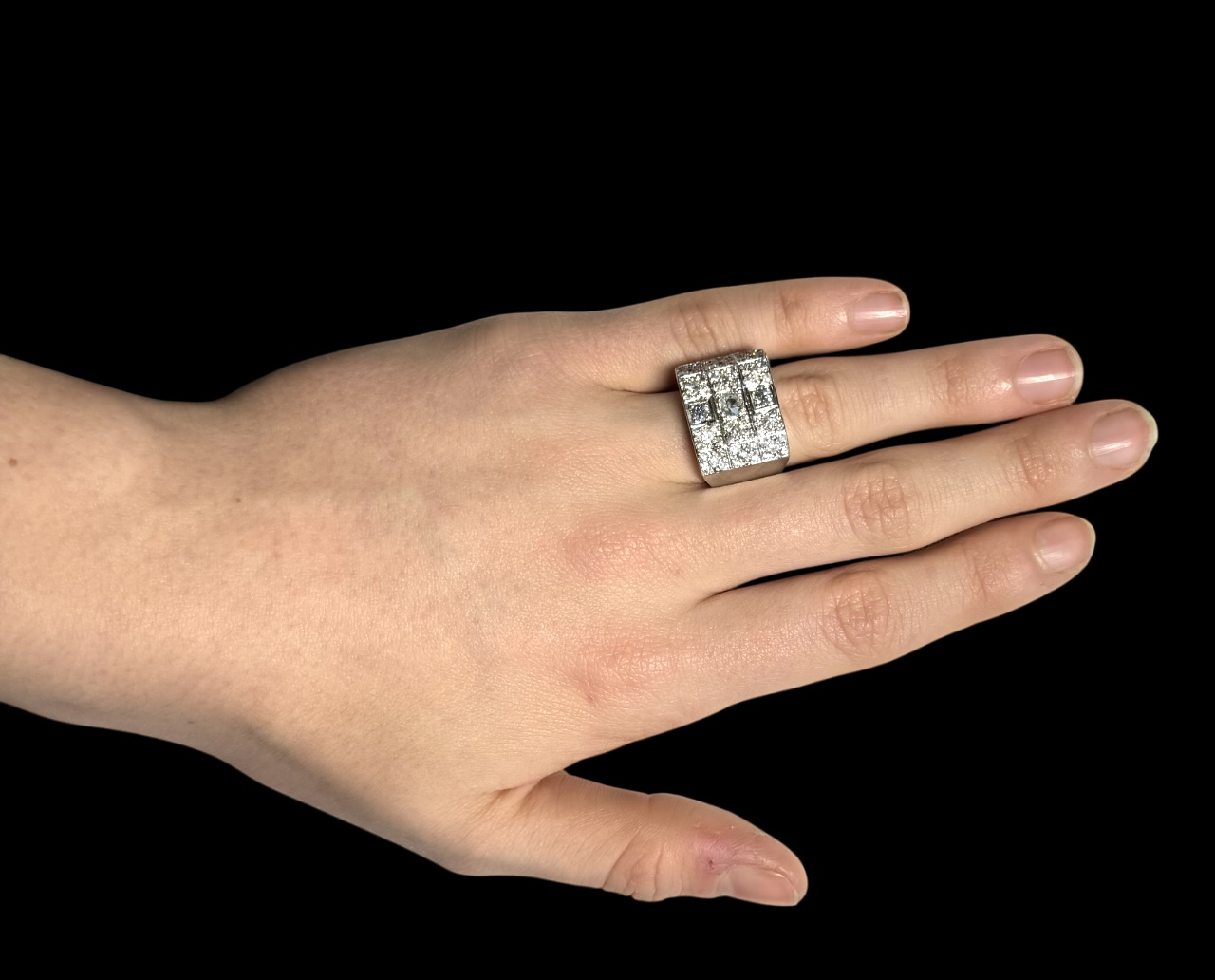 Modernist ring circa 1935 with diamonds (2.50 carats)-2