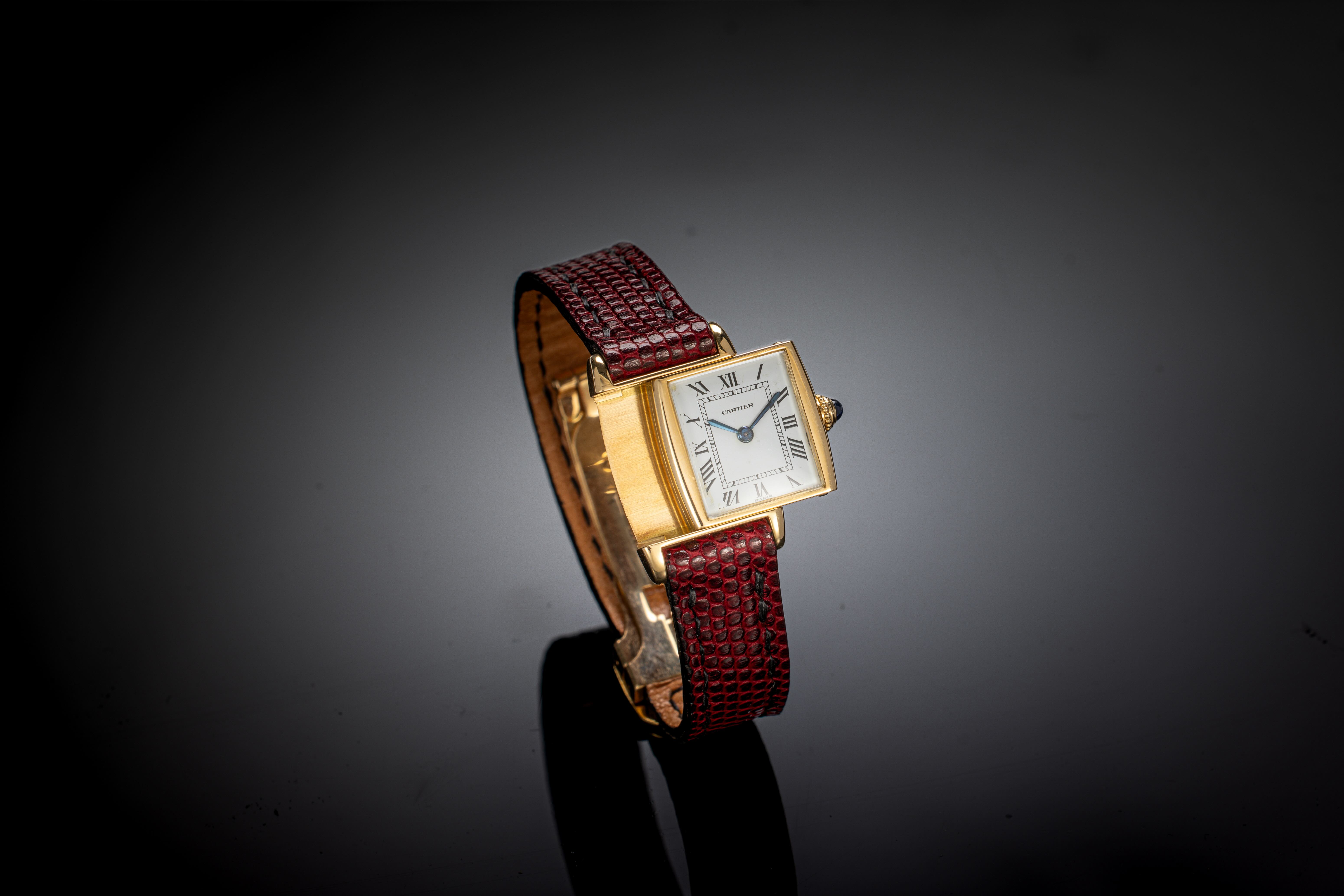 Vintage Cartier Tank Reverso Gold Watch-1