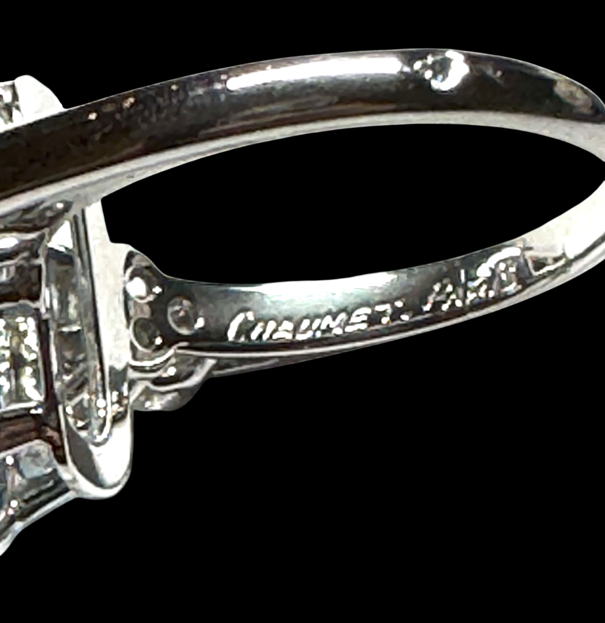 French Chaumet ring circa 1950-1960 with aquamarine (8 carats) and old-cut diamonds (0.80 carats)-2