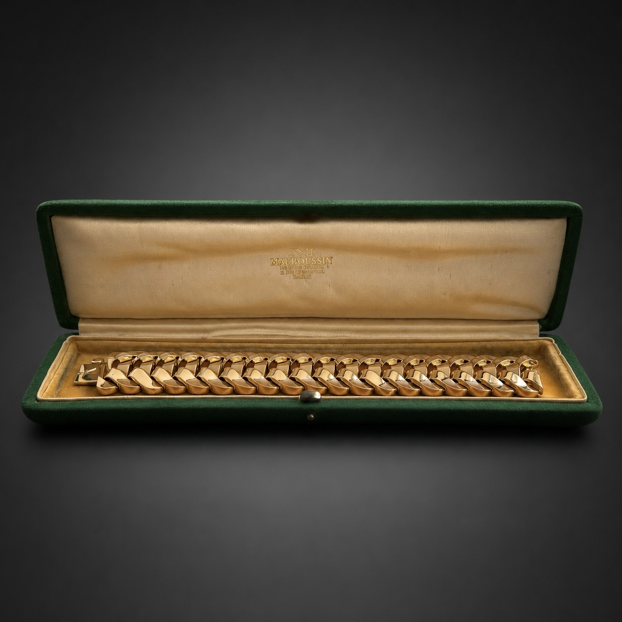 Important Mauboussin Gold Bracelet, circa 1945–1955, with its Original Presentation Case-1