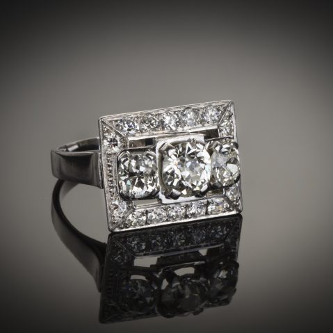 Bague Art Déco diamants (2,80 carats)