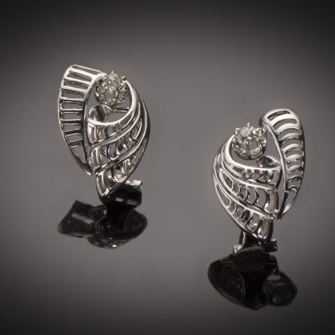 Boucles d’oreilles diamants vers 1950