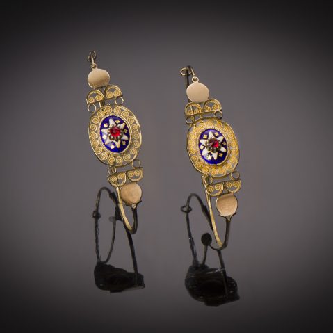 Grandes boucles d’oreilles poissardes bressanes fin XVIIIe – début XIXe siècle
