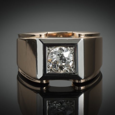 Bague Tank vers 1940 diamant (1,20 carat)