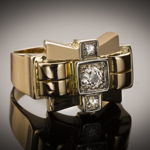 Bague « Tank » diamants (vers 1940)