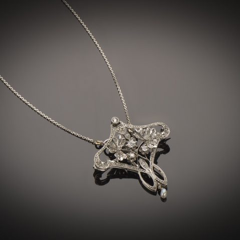 Pendentif diamants Belle Epoque