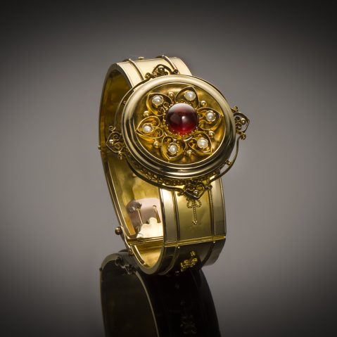Bracelet grenat perles fines Napoléon III