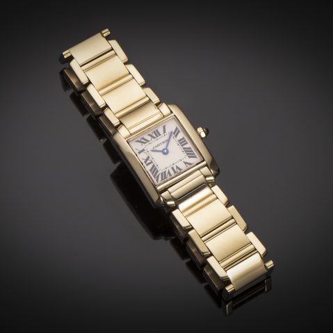 Montre Tank Française Cartier or jaune