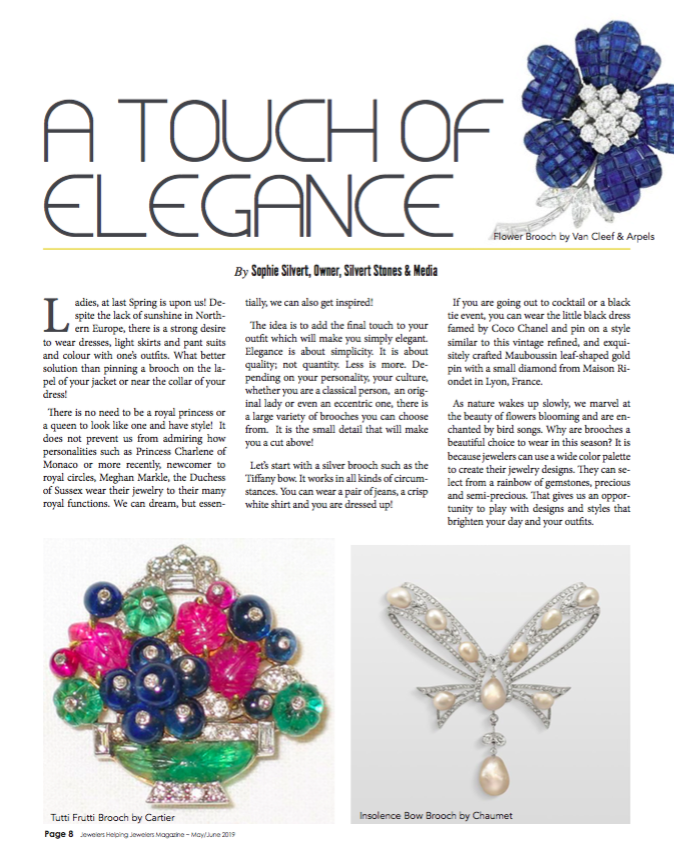 Retrouvez-nous dans le magazine américain JHJ de mai/juin avec l’article de Sophia Silvert “A touch of elegance”