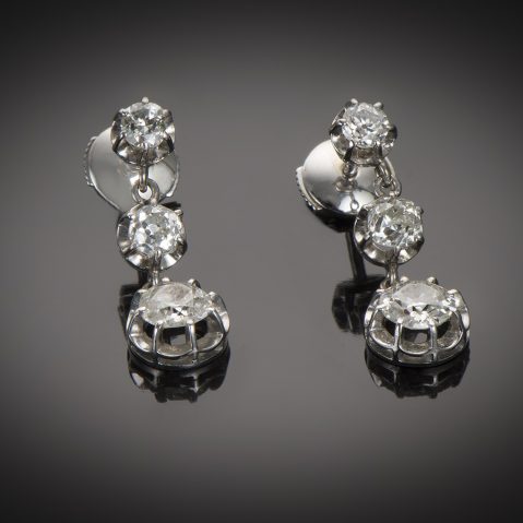 Boucles d’oreilles Art Déco diamants (1,60 carat)