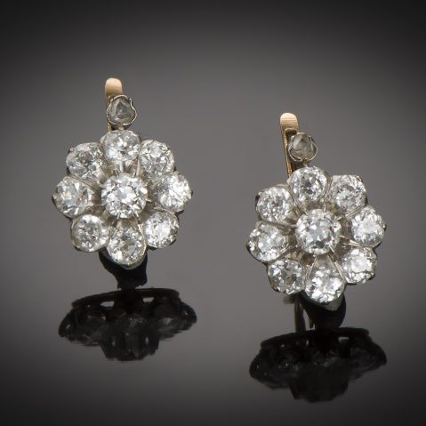 Boucles d’oreilles fin XIXe siècle diamants (2,20 carats)