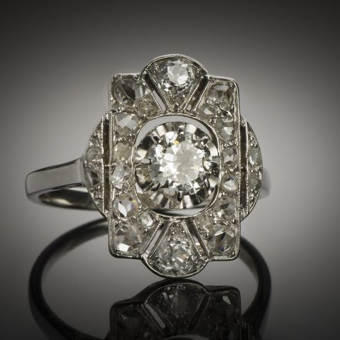 Bague Art Déco diamants
