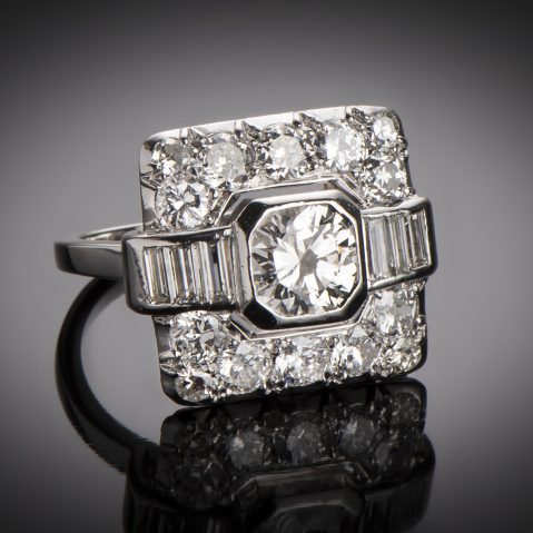 Bague Art Déco diamants (2,20 carats)