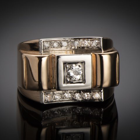 Bague « Tank » diamants (vers 1940)