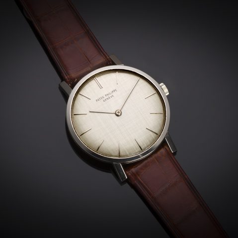 Montre Patek Philippe extra-plate or gris de 1964 or (avec extrait des registres)