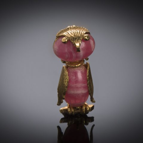 Broche vers 1950 rhodochrosite