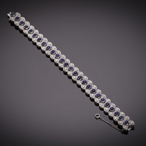 Bracelet saphirs diamants vers 1950