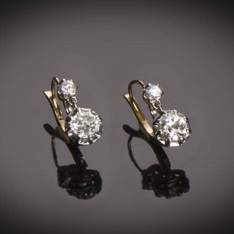 Boucles d’oreilles diamants (2 carats) vers 1900