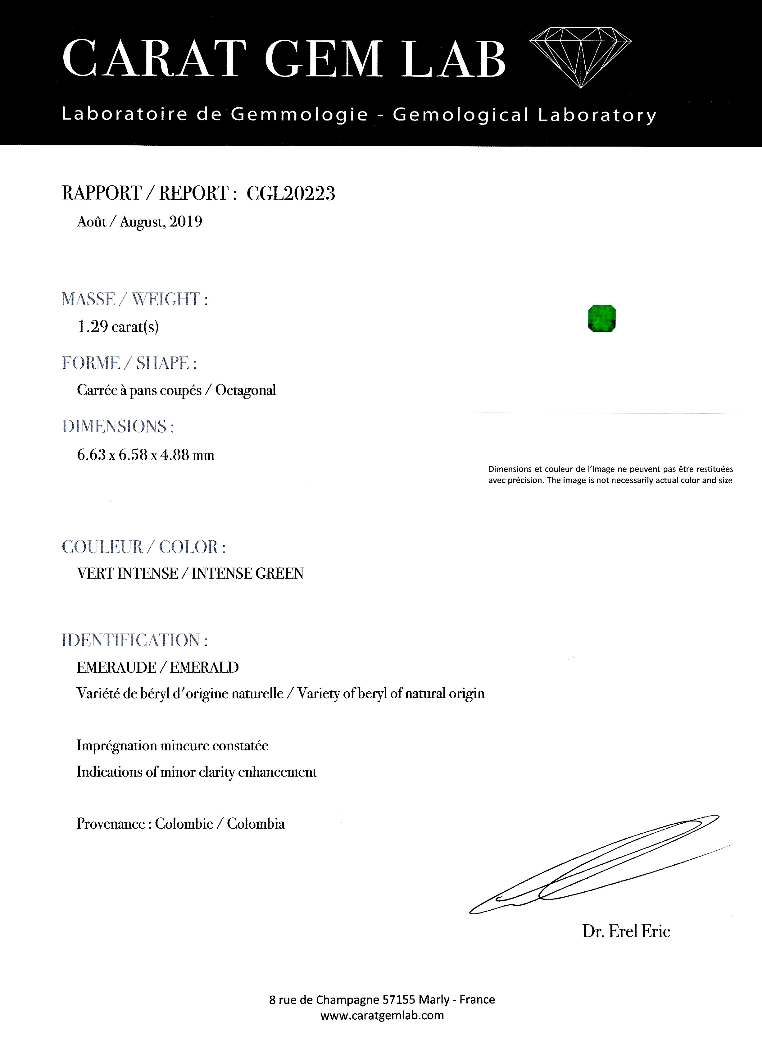 Bague Art Déco émeraude Colombie (certificat CGL) diamants-4