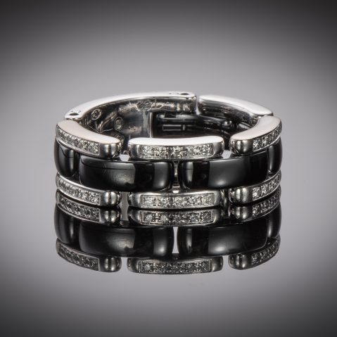 Bague Chanel céramique diamants