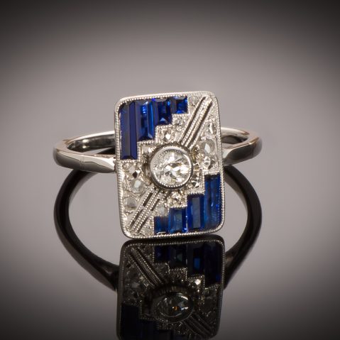 Bague Art Déco diamants