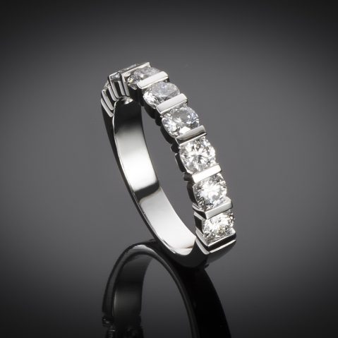Demi-alliance diamants (Certificat IGI D SI1)