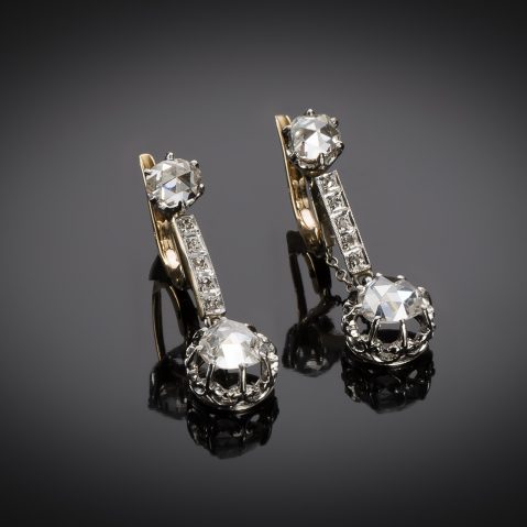 Boucles d’oreilles diamants vers 1900