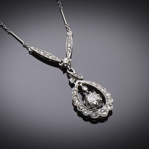Collier Art Déco diamants (principal 0,40 carat)
