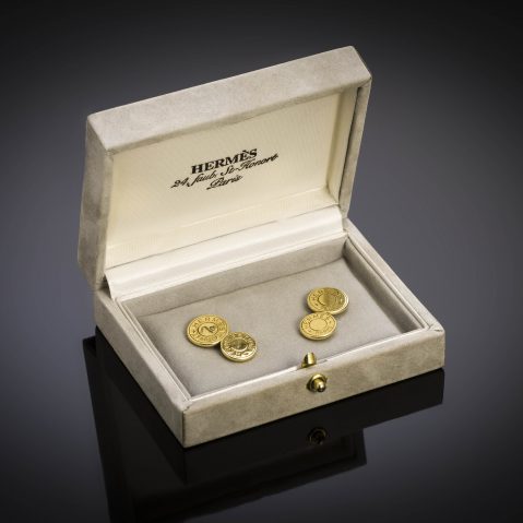 Boutons de manchette Hermès or vintage