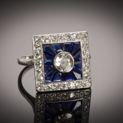 Bague Art Déco diamants