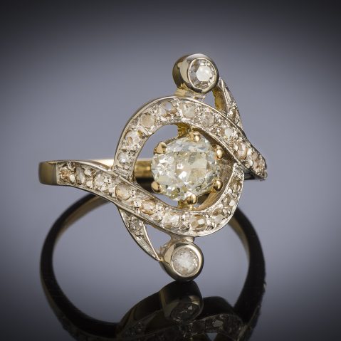 Bague diamants (1,10 carat) fin XIXe siècle