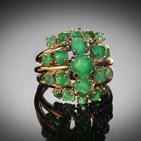 Bague Jean Fouquet émeraudes vers 1960