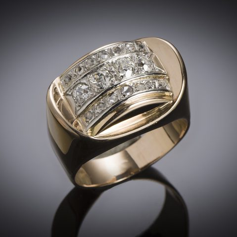 Bague « Tank » vers 1940 diamants