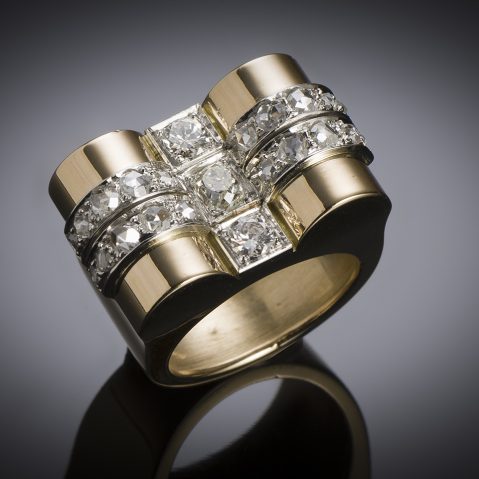 Bague « Tank » vers 1940 diamants